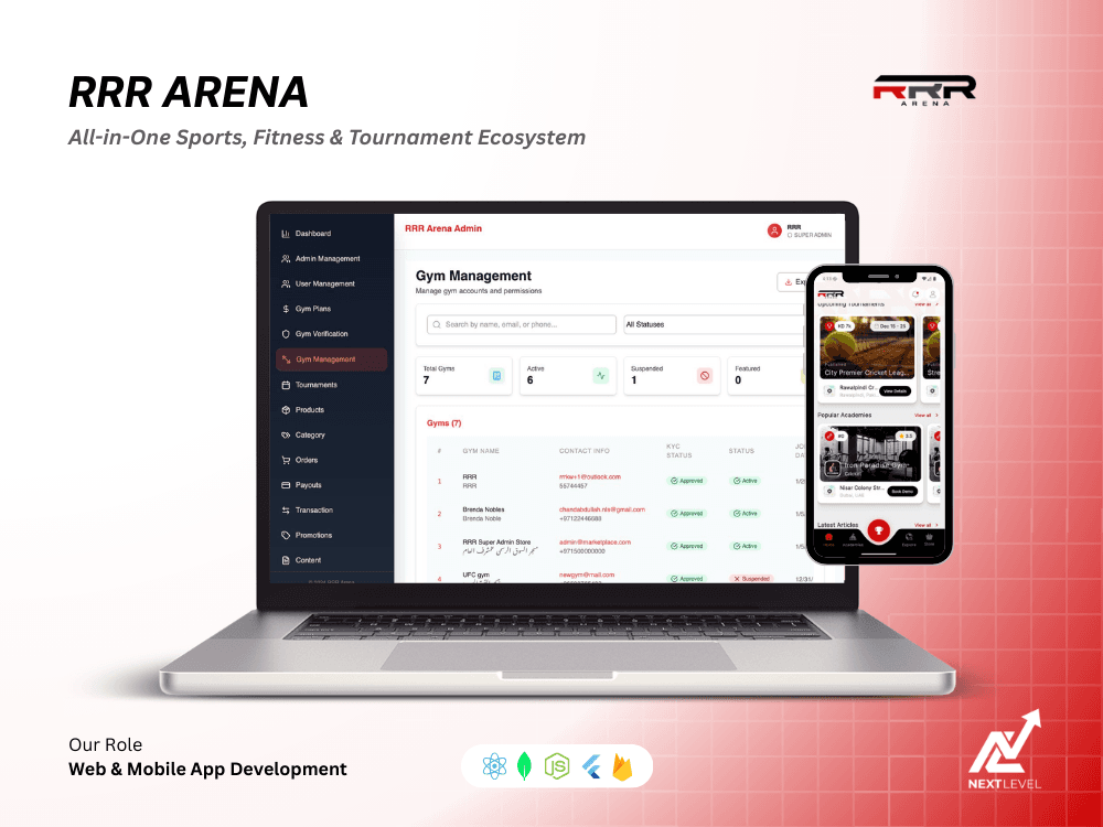 RRR Arena — All-in-One Sports, Fitness & Tournament Ecosystem app screenshot