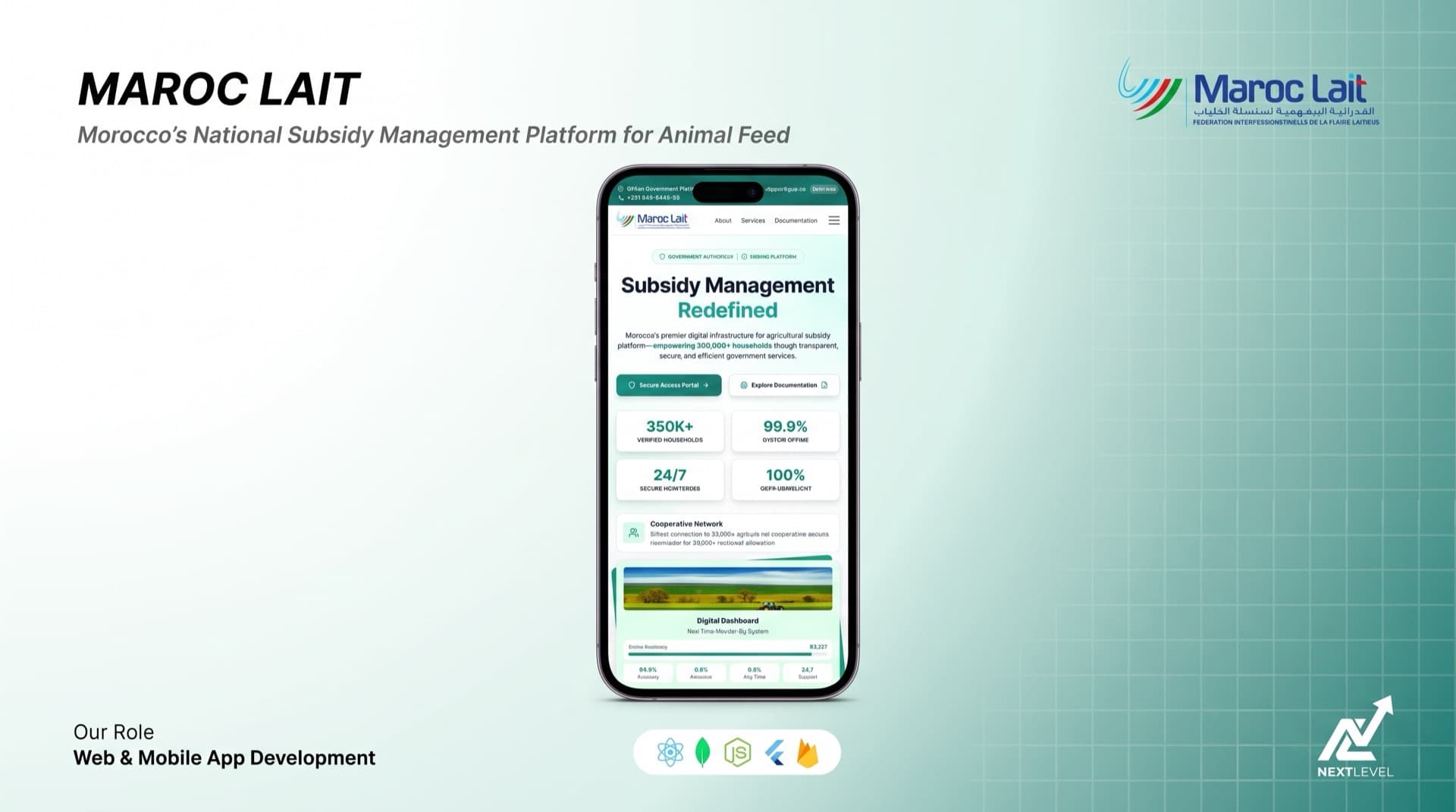 Subvention Maroc Lait - Morocco's National Subsidy Management Platform for Animal Feed app screenshot